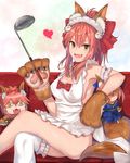  animal_ears caster_(fate/extra) fate/grand_order naked_apron tagme tail thighhighs 