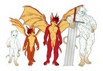  athletic balls barefoot bat flaccid flat_colors front_view leaning_on_side lineup mammal mouse muscular nude oversized_weapon pecs penis plantigrade rodent scar size_difference spread_wings standing tderek99 uncut wings 