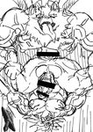  abs anal anal_penetration anthro balls biceps big_balls black_and_white butt canine censored erect_nipples fur glans hatake hyper hyper_muscles hyper_penis male male/male mammal melee_weapon monochrome muscular nipples pecs penetration penis quads sketch smile snout sword tongue triceps weapon wide_hips 