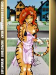  2012 animal_humanoid apron bikini breasts cleavage clothed clothing feline female hair hand_behind_back humanoid inspector97 long_hair mammal off_shoulder outside red_hair smile solo swimsuit tiger tiger_humanoid tigra yellow_eyes 