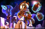  2017 applejack_(mlp) bottle duo equine female friendship_is_magic harwick horn mammal moonshine my_little_pony princess_luna_(mlp) spacesuit star winged_unicorn wings xxx 