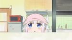  animated animated_gif beads blue_eyes bug butterfly capelet dragon_girl dragon_horns dress eating hair_beads hair_ornament hat head_scarf horns insect kanna_kamui kobayashi-san_chi_no_maidragon long_hair non-web_source open_mouth pink_hair solo twintails 