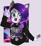  anthro clothed clothing collar facial_piercing feline female honesty_(artist) looking_at_viewer mammal nose_piercing piercing smile solo 