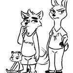  anthro antlers canine cervine clothed clothing deer digital_media_(artwork) disney ermine eyes_closed female fur hooves horn hybrid inkyfrog male mammal mustelid pack_street simple_background sitting size_difference standing tailwag white_background wolf zootopia 