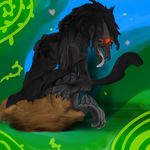  abstract_background black_fur box colo crush denmarkanen female feral fur open_mouth sitting talyxian tongue tongue_out 