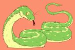  2016 ambiguous_gender feral fluffy fur green_fur henzolin multicolored_fur reptile scalie simple_background snake solo spots two_tone_fur yellow_eyes 