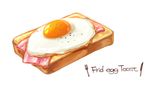  commentary egg egg_yolk engrish food fried_egg no_humans original ranguage simple_background sunny_side_up_egg toast white_background zoff_(daria) 