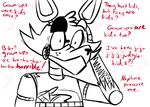  2015 ? animatronic anthro canine dialogue english_text exposed_endoskeleton eye_patch eyewear five_nights_at_freddy&#039;s fox foxy_(fnaf) inkyfrog machine male mammal restricted_palette robot simple_background solo text video_games white_background wide_eyed 