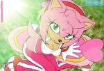  amy_rose big_eyes black_nose breasts clothed clothing female fur headband hedgehog invalid_color mammal signature sonic_(series) tc video_games 