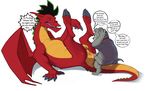  american_dragon:_jake_long anthro anus balls canine collar dialogue disney dog duo english_text erection eye_contact fu_dog_(character) holding_penis imminent_sex jake_long legs_up male male/male mammal narse nude penis pointing rubbing_head scalie size_difference small_dom_big_sub speech_bubble straddling text 