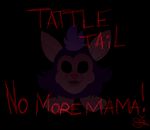  2017 black_background black_eyes creepy dashiathebunny dialogue english_text fur hair_tuft mammal nightmare_fuel purple_fur signature simple_background tattletail tattletail_(character) tattletail_(species) text tongue 