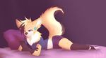  anthro bed canine clothed clothing female fur hair lying mammal on_side phone pillow puccaruu smile solo 