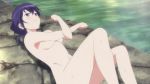  10s 1girl animated animated_gif breasts exercise hyoudou_michiru lying medium_breasts nude on_back onsen purple_eyes purple_hair saenai_heroine_no_sodatekata short_hair solo water wet 