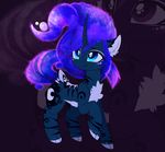  blue_eyes blue_fur cosmic_hair cutie_mark female feral fluffy friendship_is_magic fur hooves horn magnaluna my_little_pony princess_luna_(mlp) smile solo 