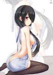  aran_sweater ass backless_dress backless_outfit bare_back black_hair black_legwear blush breasts butt_crack clock_eyes commentary_request date_a_live dress eyes_visible_through_hair grey_sweater hair_over_one_eye hairband heterochromia highres long_hair looking_at_viewer medium_breasts meme_attire naked_sweater red_eyes ribbed_sweater sideboob sitting smile sweater sweater_dress symbol-shaped_pupils thighhighs tokisaki_kurumi turtleneck turtleneck_sweater twintails virgin_killer_sweater wariza yellow_eyes z1npool zoom_layer 
