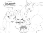 2017 crown dialogue duo english_text equine female feral friendship_is_magic hair horn horse mammal monochrome my_little_pony silfoe simple_background text twilight_sparkle_(mlp) unicorn white_background 