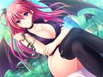  ayase_hazuki breasts chain cleavage demon_girl firika_mia_shatana huge_breasts long_hair nukidoki! red_hair solo tail 