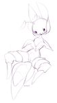  anthro female leavanny looking_at_viewer monochrome nintendo nude open_mouth pok&eacute;mon pussy sitting sketch smile solo spread_legs spreading video_games yuurikin 