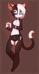  anthro briefs bulge clothing collar feline girly hair looking_at_viewer male mammal navel smile solo underwear yuurikin 