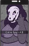  1-upclock anthro big_breasts black_fur breasts female fur hair looking_at_viewer monster nipples nude open_mouth phone presenting scp-1471 scp_foundation simple_background skull solo text 