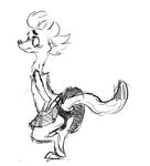  anthro black_and_white blush bulge clothed clothing crossdressing disney ermine grivaire looking_down male mammal martina_(weaver) monochrome mustelid pack_street panties simple_background skirt solo underwear upskirt white_background zootopia 