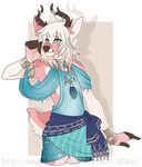  anthro antlers cervine clothed clothing deer dtalvi ear_piercing girly hair horn male mammal piercing smile solo standing watermark 