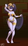  1girl armpits bare_shoulders bikini eric_toner looking_at_viewer navel shantae shantae_(cosplay) skullgirls squigly_(skullgirls) tiara 