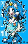  animalization artist_request blue_eyes blue_hair furry kirakira_precure_a_la_mode lion long_hair tategami_aoi 