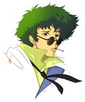  bad_id bad_pixiv_id brown_eyes cigarette cowboy_bebop dog ein_(cowboy_bebop) green_hair himesuzu male_focus necktie open_mouth reflection smoking solo spike_spiegel sunglasses welsh_corgi 