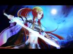  armor fantasy gradient_eyes katana kiku_no_ji knight male_focus md5_mismatch midriff multicolored multicolored_eyes namine_ritsu navel otoko_no_ko ponytail red_hair solo sword utau weapon 