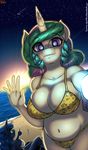  2017 anthro anthrofied breasts cleavage clothed clothing duo equine female friendship_is_magic hair horn looking_at_viewer mammal multicolored_hair my_little_pony navel outside princess_celestia_(mlp) princess_luna_(mlp) sammy-upvotes selfie sibling sisters smile unicorn water 