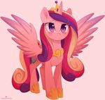  2017 blush cutie_mark equine eyelashes feathered_wings feathers female feral friendship_is_magic hair horn long_hair mammal momomistress multicolored_hair multicolored_tail my_little_pony princess_cadance_(mlp) purple_eyes simple_background solo spread_wings winged_unicorn wings 