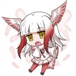  :o bangs blunt_bangs blush buttons chibi drawstring eyebrows_visible_through_hair eyelashes feathers frilled_sleeves frills full_body fur_collar gloves gradient_hair hand_on_own_chest head_wings japanese_crested_ibis_(kemono_friends) jitome jpeg_artifacts kemono_friends long_sleeves looking_at_viewer multicolored_hair music noai_nioshi open_mouth outline pantyhose pleated_skirt red_gloves red_hair red_legwear shirt shoe_soles short_hair short_hair_with_long_locks sidelocks singing skirt solo two-tone_hair white_background white_shirt white_skirt wide_sleeves wings yellow_eyes 