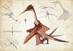  ambiguous_gender angry attack claws flying multi_wing pterosaur reptile scalie sketch study the_isle wings 