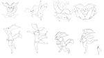  anthro braixen canine female fenix31_(artist) fox fur hair inner_ear_fluff mammal monochrome nintendo pok&eacute;mon pussy simple_background sketch stick video_games white_background 