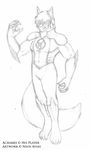  anthro avias_(artist) beard canine clothed clothing facial_hair fox male mammal monochrome muscular no_pupils sketch solo standing 