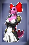  anthro avias_(artist) birdo blush breasts clothed clothing female looking_at_viewer mario_bros nintendo solo standing video_games 