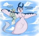  breasts english flying furry gen_2_pokemon highres manta_ray mantine multiple_girls navel nipples nude personification pokemon pokemon_(creature) pokemon_(game) pussy remoraid shadowill 