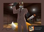  anthro avias_(artist) blood canine cigarette cosplay fox knife looking_at_viewer male mammal smile solo spy_(team_fortress_2) standing team_fortress_2 valve video_games 
