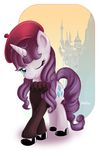  2011 castle clothed clothing cutie_mark digital_media_(artwork) don_ko equine female friendship_is_magic happy hat horn horse mammal my_little_pony one_eye_closed pony rarity_(mlp) smile solo unicorn wink 
