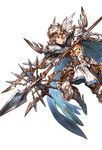  alpha_transparency armor brown_eyes brown_hair cape feathers full_body gran_(granblue_fantasy) granblue_fantasy helmet male_focus minaba_hideo official_art pelvic_curtain polearm solo transparent_background valkyrie_(granblue_fantasy) weapon 