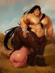  abs all_fours animal_genitalia animal_penis anthro belly biceps big_biceps big_muscles big_penis black_hair brown_eyes centaur darkgem equine equine_penis equine_taur erection front_view hair horse huge_muscles huge_penis humanoid hyper hyper_penis long_hair looking_at_viewer male mammal muscular muscular_male nipples nude pecs penis pose solo standing taur teeth thick_penis 