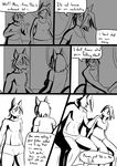  anthro bed boxer_briefs bulge canine chris_hayabusa clothed clothing female folded_ears fur hair incest male mammal mother mother_and_son parent plaga randochris sitting son speech_bubble standing suzanne_hayabusa text underwear wolf worried 