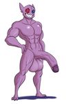  2017 abs anthro anthrofied balls biceps big_balls big_penis deadpliss hand_on_penis kaboozle long_penis male muscular muscular_male navel nintendo nude pecs penis pietro_(deadpliss) pok&eacute;mon pok&eacute;morph purple_balls purple_penis purple_skin sableye smile solo teeth vein video_games 