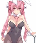  :o animal_ears arm_support bad_anatomy bangs bare_shoulders black_legwear black_leotard blush breasts bunny_ears bunny_girl bunny_tail bunnysuit cleavage covered_navel cowboy_shot detached_collar di_gi_charat dice_hair_ornament hair_between_eyes hair_cubes hair_ornament hair_ribbon hasu_(hk_works) high_collar large_breasts leotard long_hair looking_at_viewer neck_ribbon pantyhose pink_eyes pink_hair pink_ribbon red_ribbon ribbon solo tail twintails usada_hikaru v-shaped_eyebrows very_long_hair wrist_cuffs 