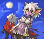  1boy 1girl artist_request beluga_daimond elh_melizee furry long_hair purple_eyes short_hair solatorobo white_hair 