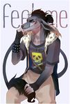  anthro black_gargoyley bracelet canine clothed clothing hair jewelry looking_at_viewer male mammal solo spiked_bracelet spikes 