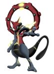  black_body blue_eyes fusion jordanqv legendary_pok&eacute;mon mewtwo nintendo pok&eacute;mon red_body ring video_games volcanion 