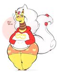  2017 amelia_(xingscourge) ampharos anthro anthrofied beauty_mark breasts clothed clothing digital_media_(artwork) edit english_text female hair half-closed_eyes hi_res hoodie mega_ampharos mega_evolution mole_(marking) multicolored_skin nintendo overweight overweight_female pok&eacute;mon pok&eacute;morph shorts shy simple_background slightly_chubby solo standing text thick_thighs two_tone_skin video_games white_hair white_skin wide_hips xingscourge yellow_skin 
