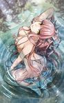  arched_back ass bandages bare_shoulders barefoot breasts fate/grand_order fate_(series) hair_censor hair_over_breasts highres kneeling lingerie lips long_hair looking_at_viewer looking_up medb_(fate)_(all) medb_(fate/grand_order) medium_breasts negligee partially_submerged pink_hair see-through shimo_(s_kaminaka) sideboob sitting sketch solo thighs tiara underwear very_long_hair wariza water yellow_eyes 